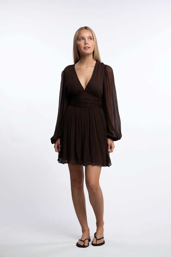 Riviera Dress Short- Dark Brown