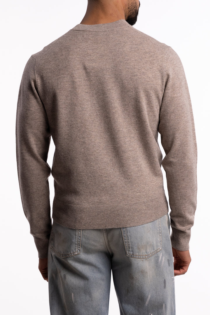 Yak Wool Crewneck Jumper Greige Melange