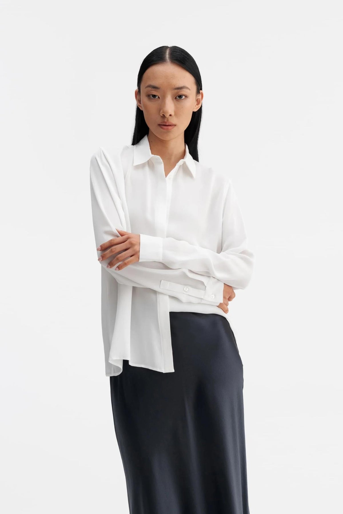 Mia Silk Shirt - White