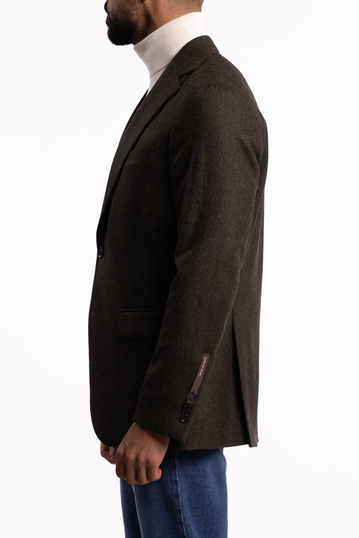 Fogerty Regular Fit Tweed Blazer Moon Green