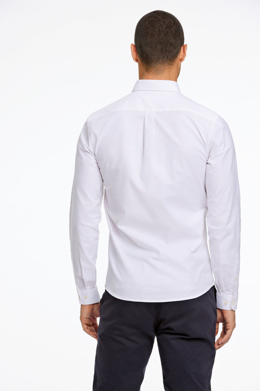 Oxford Superflex Shirt L/S White - modellbilde bakfra