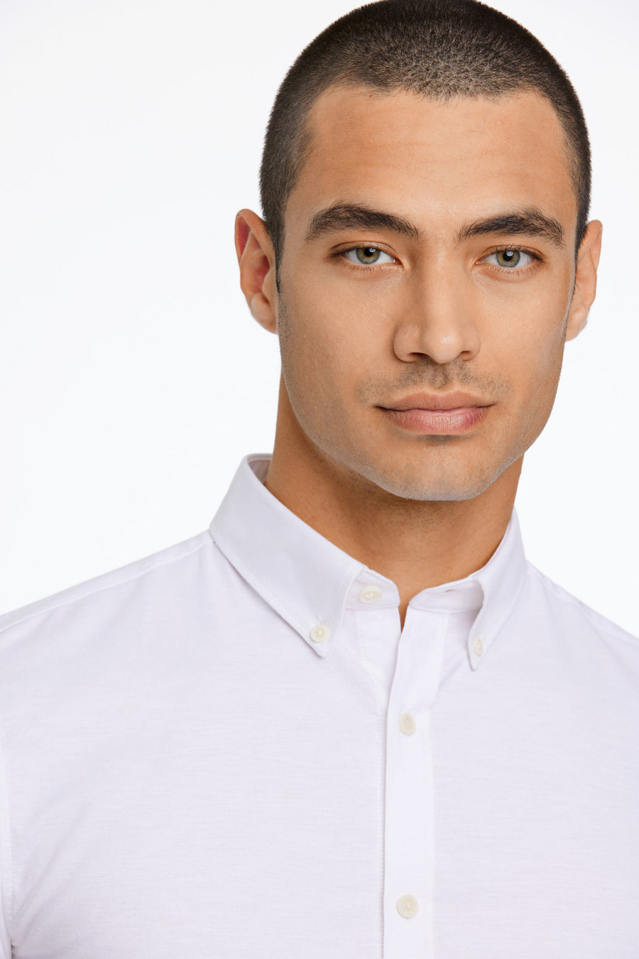 Oxford Superflex Shirt L/S White - detaljbilde modell