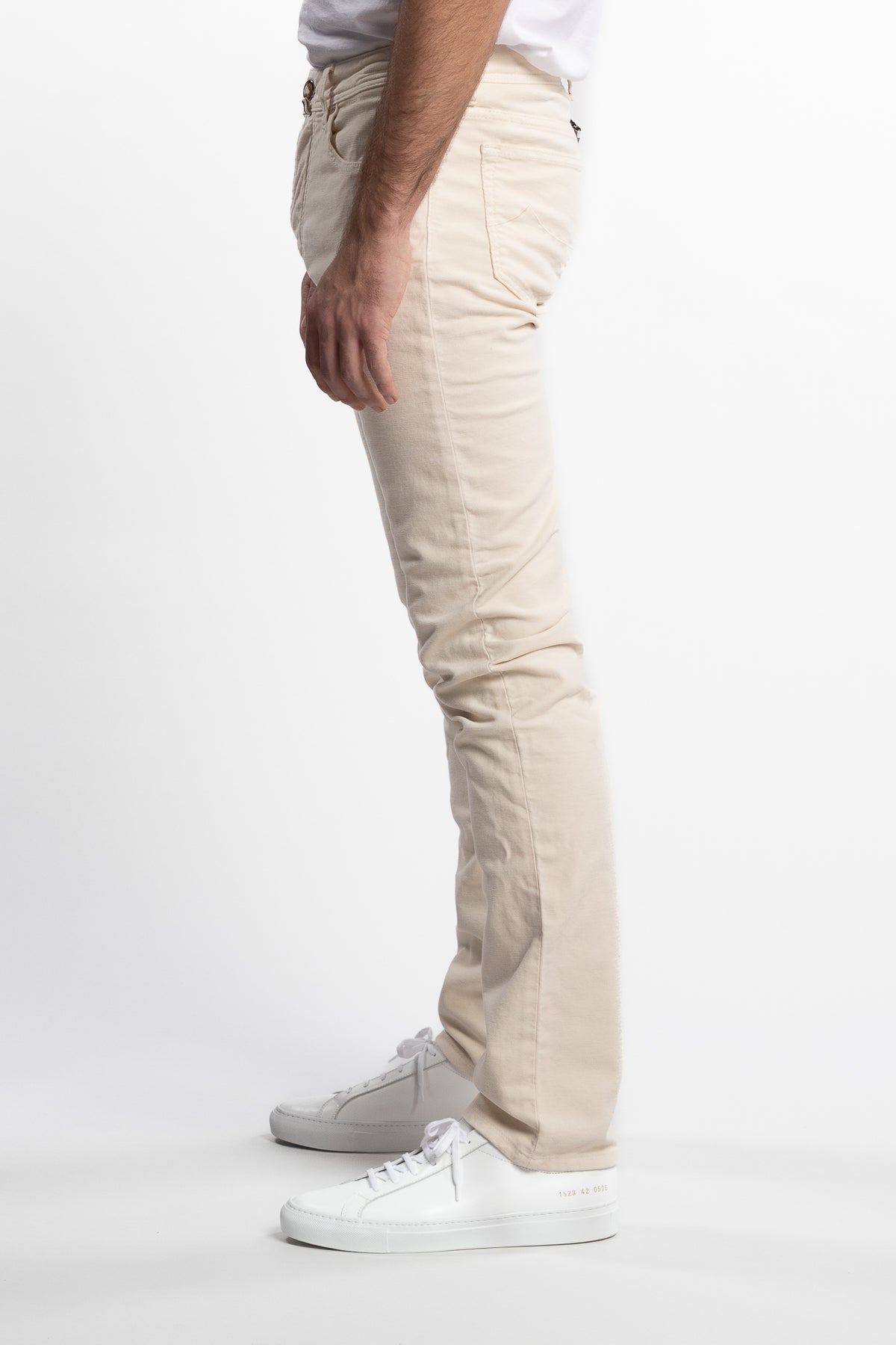 Bard Pants White Stretch Satin