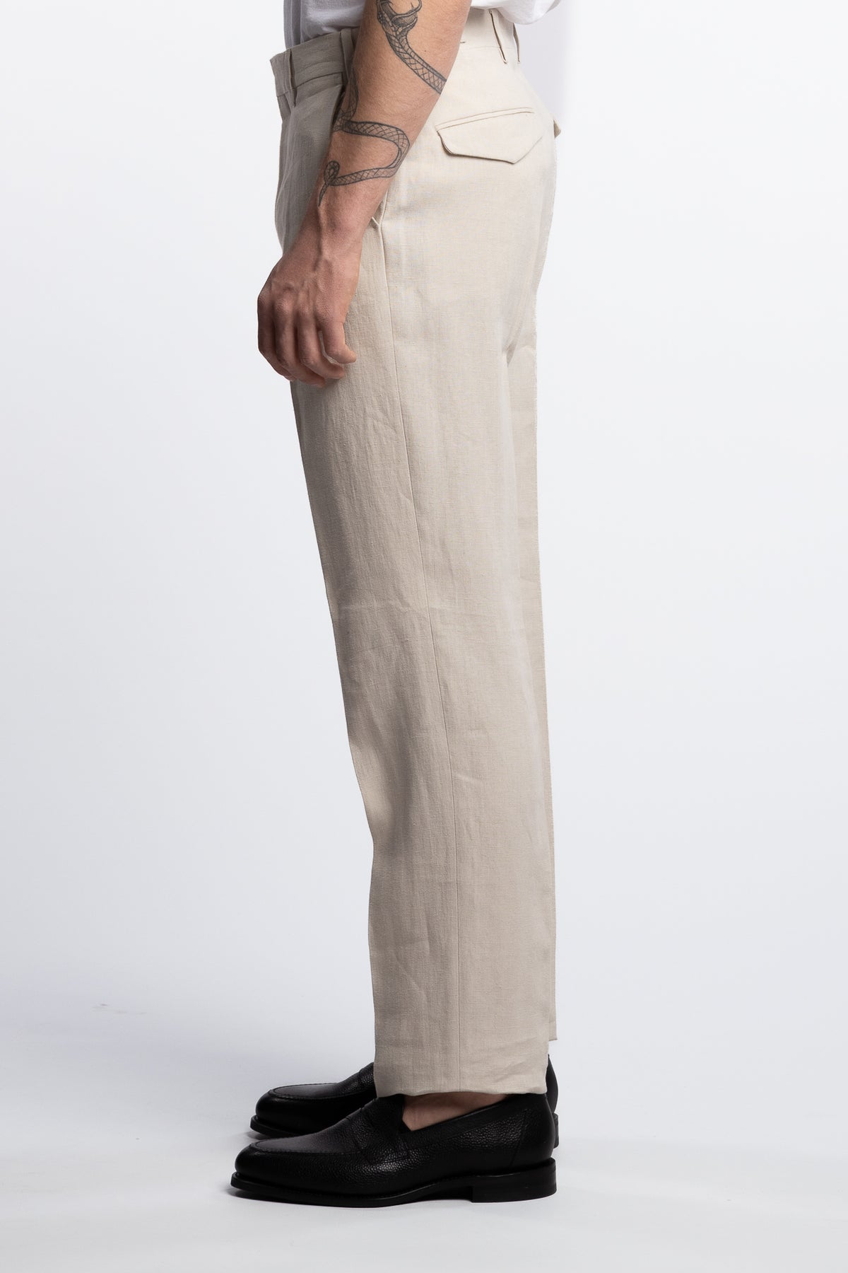 Irish Regular Fit Linen Trousers Beige