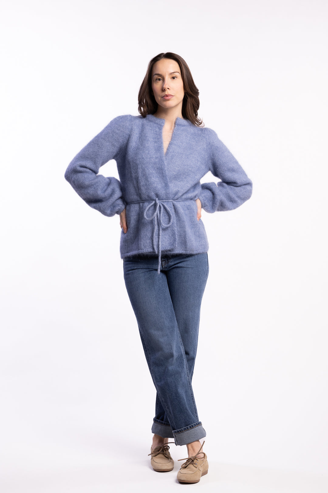 Fredrikke Chunky Cardigan- Denim Blue
