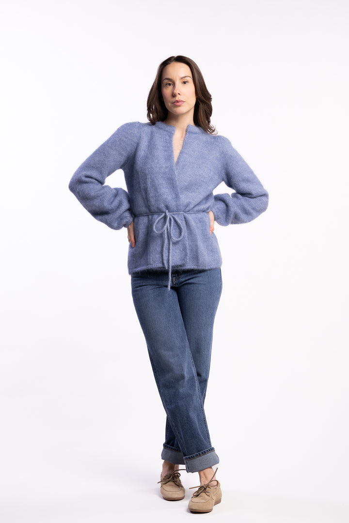 Fredrikke Chunky Cardigan- Denim Blue
