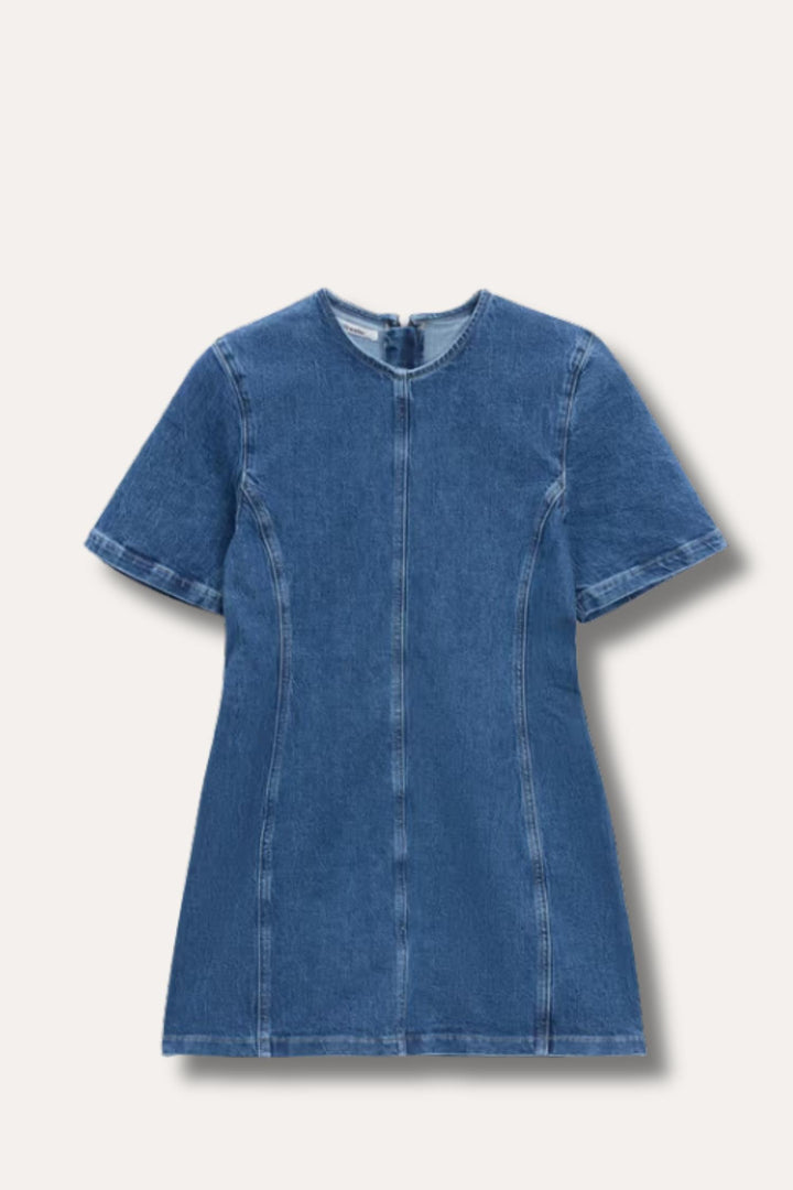 Short Denim Dress - Blue