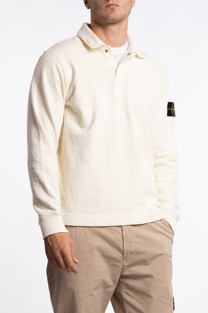 6100054 Vanisé Brushed Heavy Cotton Jersey Polo Off-White