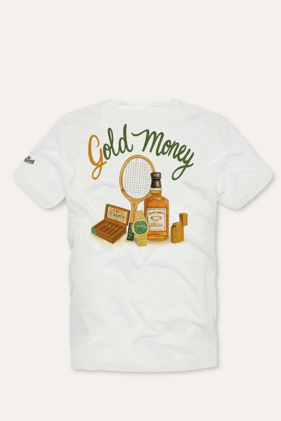 T-Shirt Gold Money White