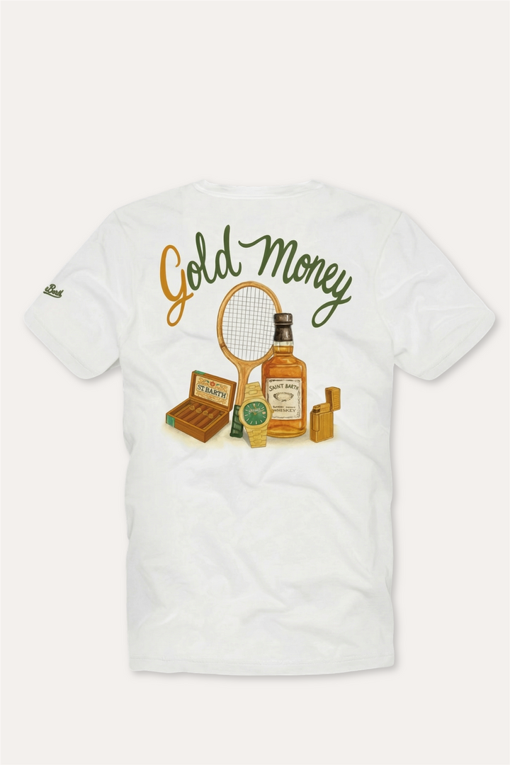 T-Shirt Gold Money White