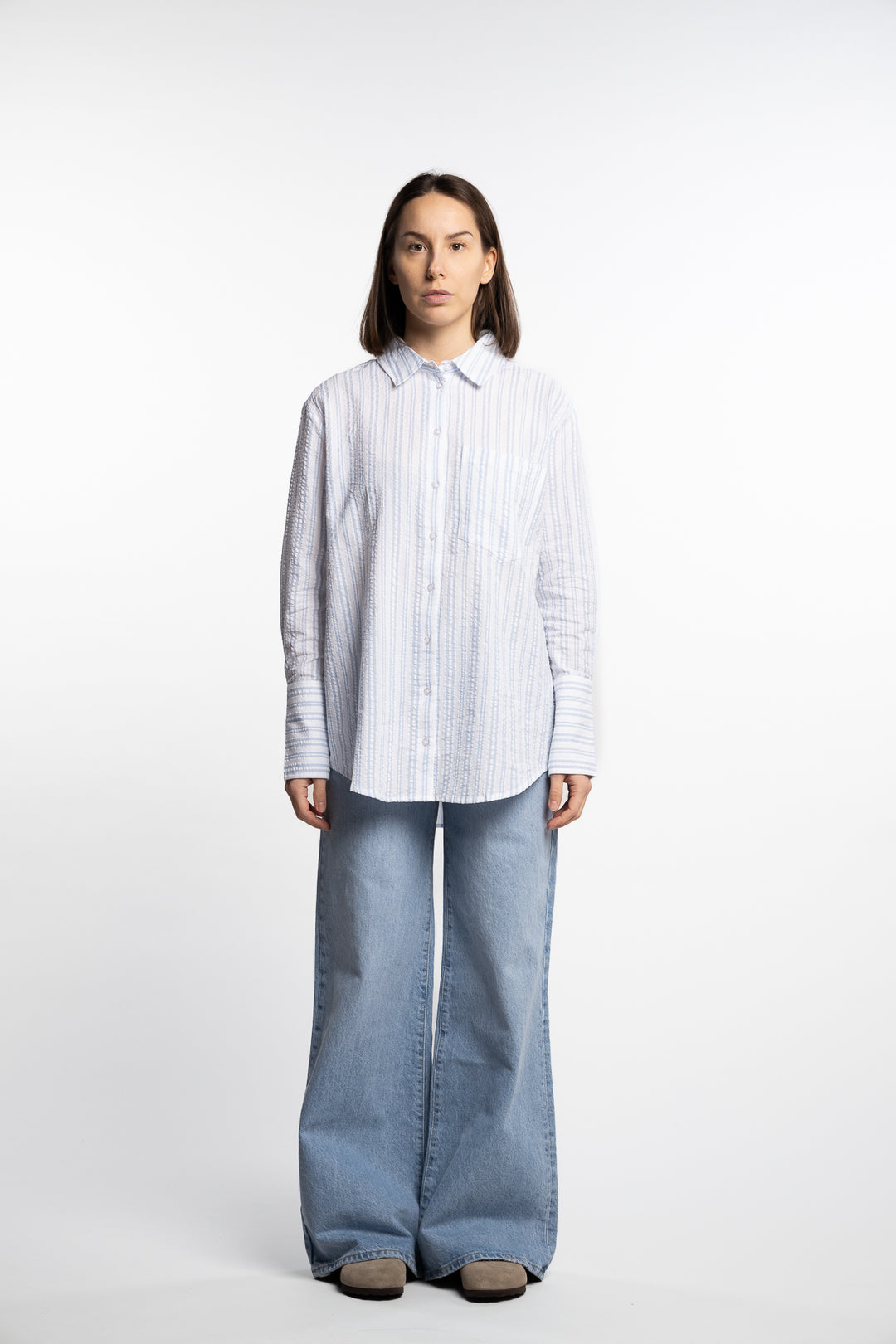 Bibi Crepe Shirt- Light Blue