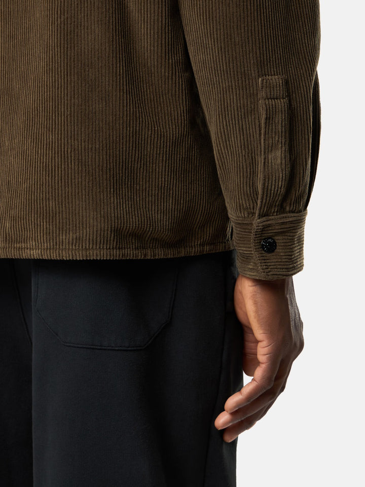 1200012 Organic Cotton Corduroy Overshirt Military Green