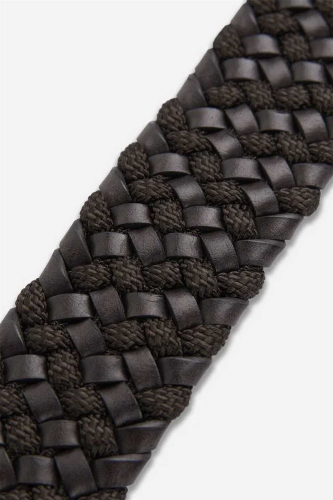 Elastic Leather Belt Dark Brown/Black