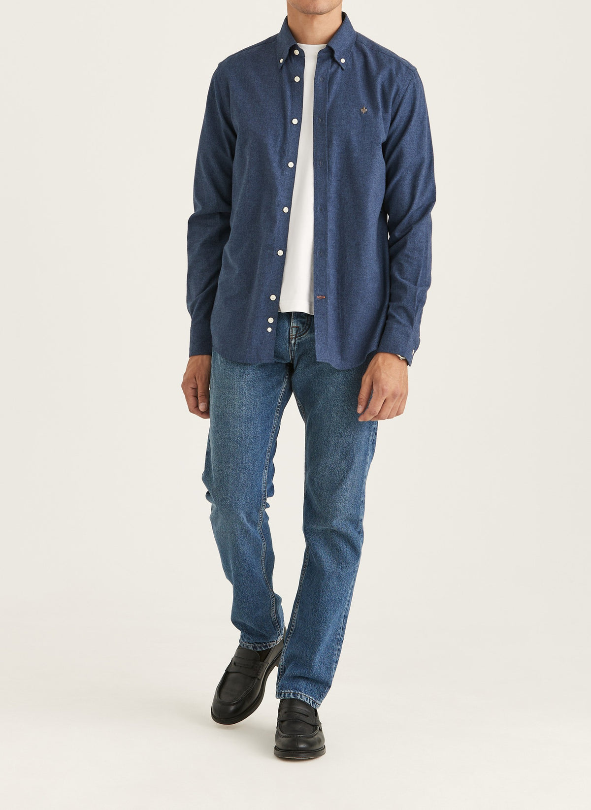 Watts Flannel Shirt Slim Fit Navy