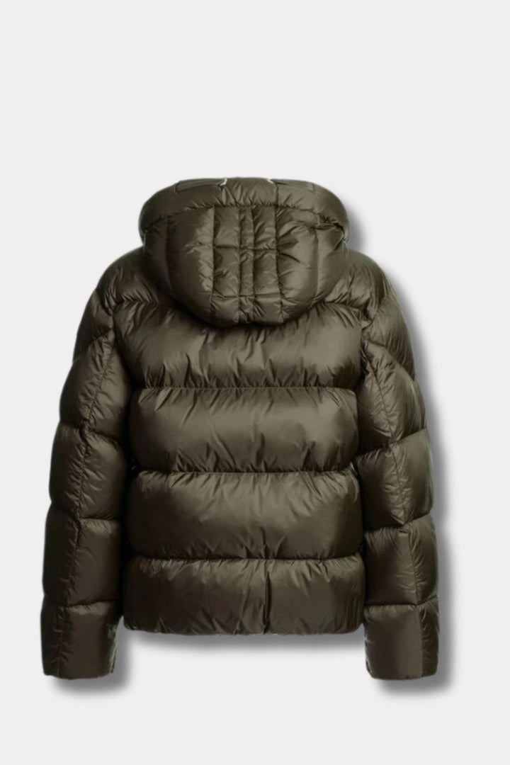 Tilly Hooded Down Jacket - Olive Grey