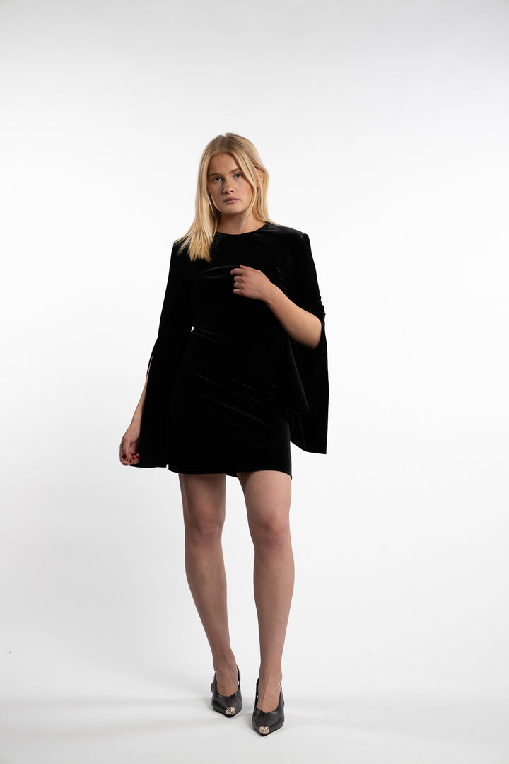 Nova Velour Dress- Black