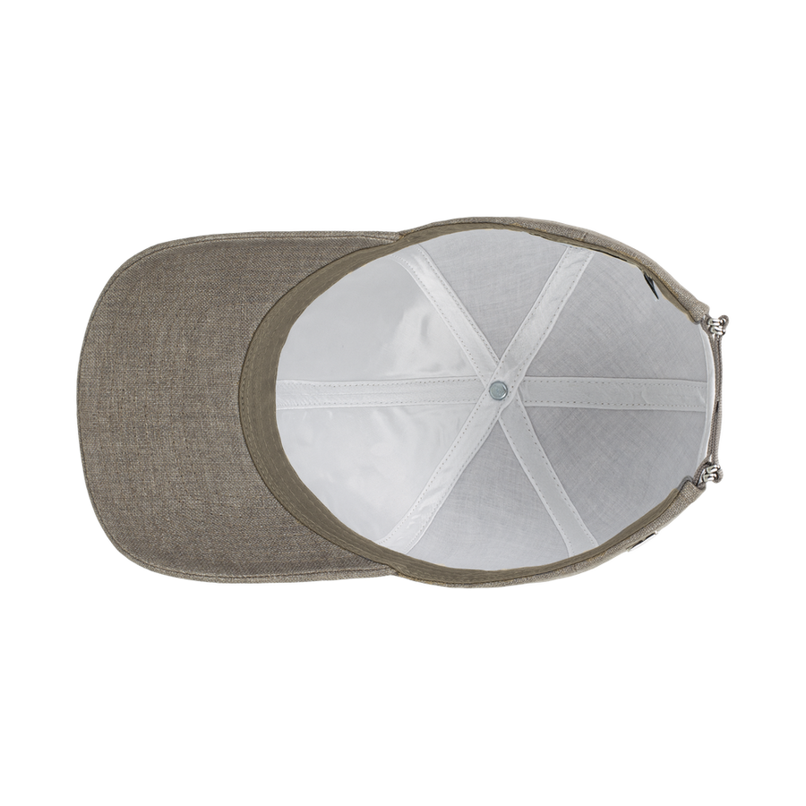Legacy Structured Linen Argent Khaki caps fra Varsity, innside