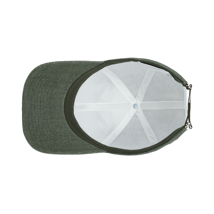 Legacy Structured Linen French Olive caps fra Varsity, innside
