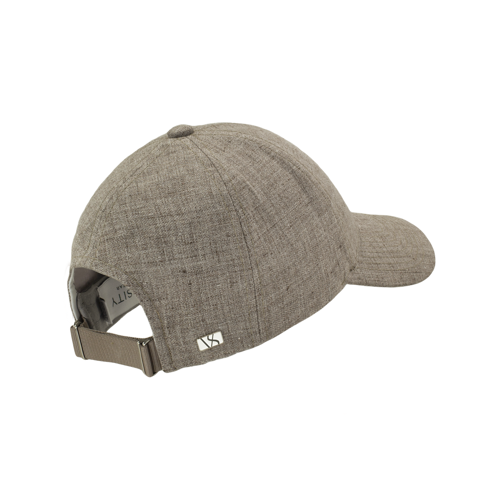 Legacy Structured Linen Argent Khaki caps fra Varsity, bakfra