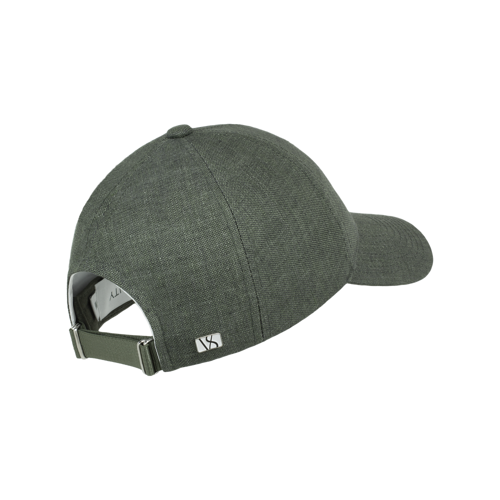 Legacy Structured Linen French Olive caps fra Varsity, bakfra
