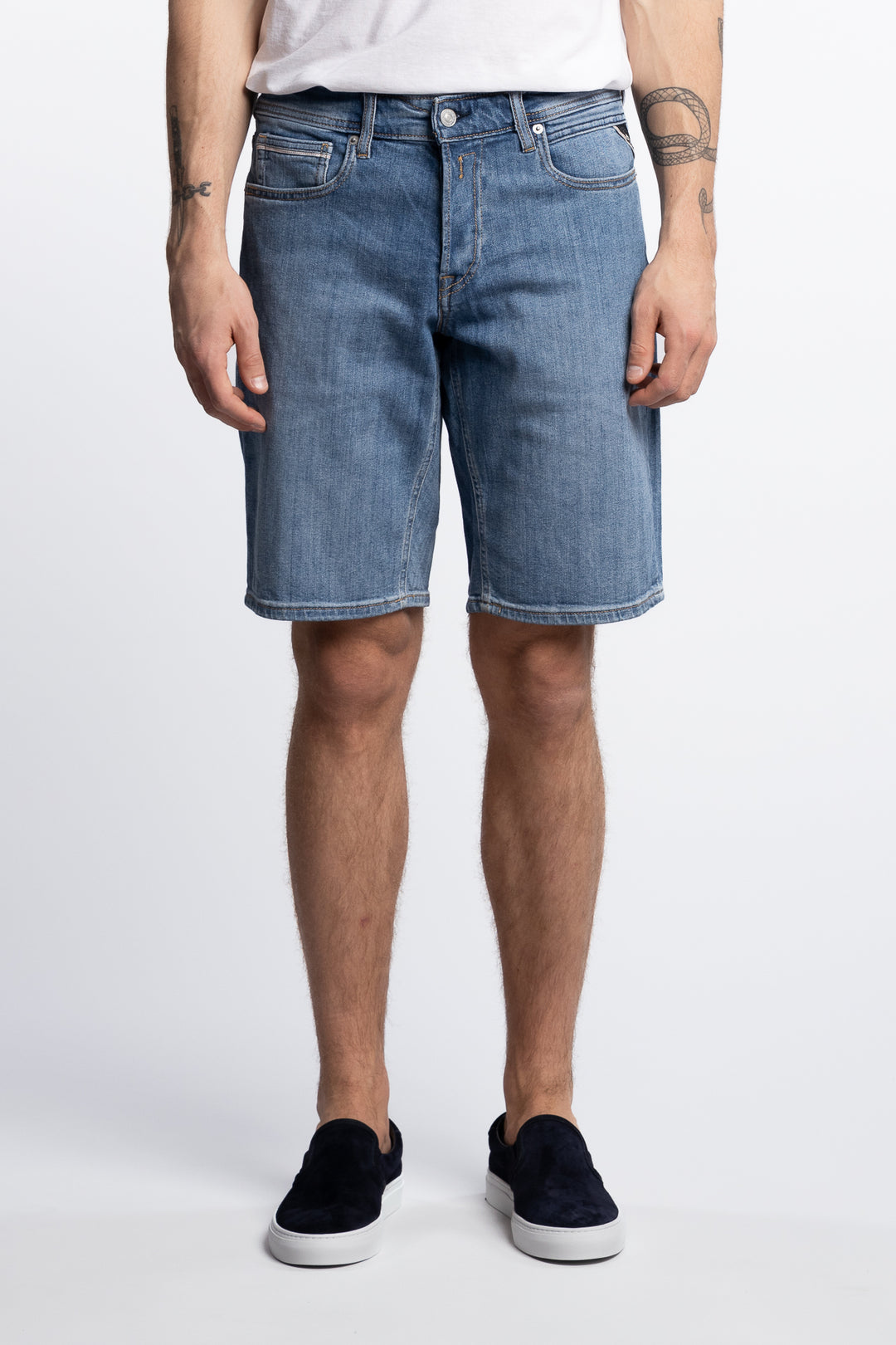 Grover Regular Fit Cotton/Stretch Shorts Light Blue
