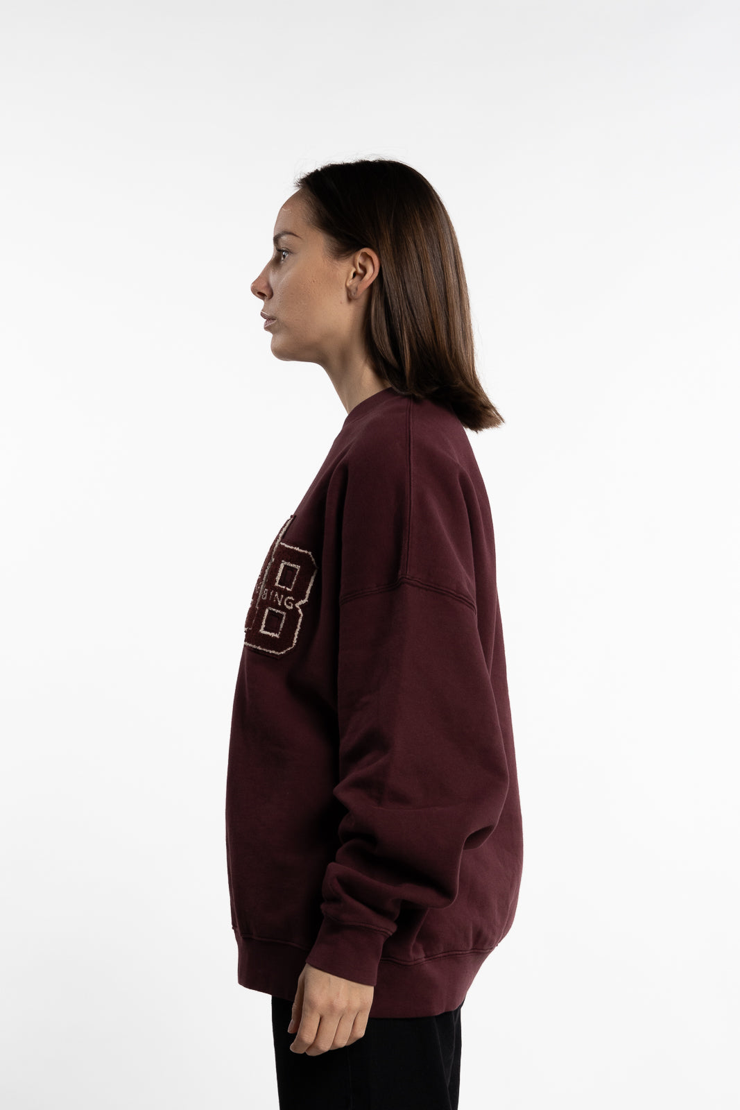 Miles Oversized Sweatshirt Letterman - Dark Burgundy