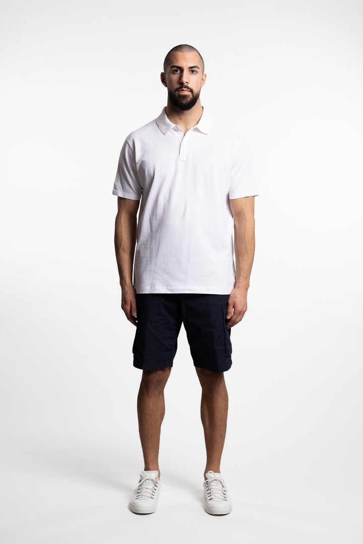 Garment-Dyed Piqué Cotton Polo Shirt White