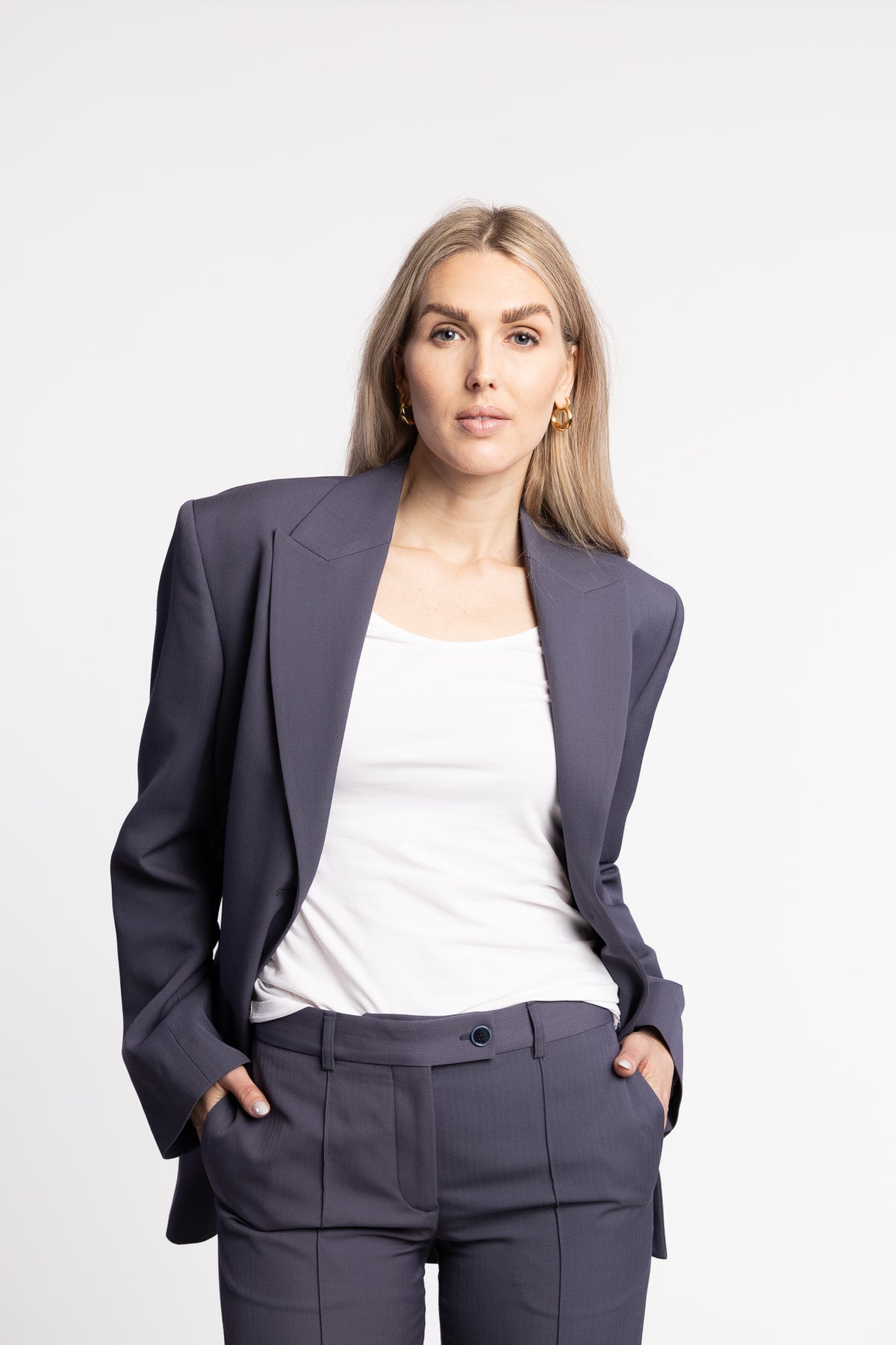 Regular Fit Suit Jacket- Mid Blue
