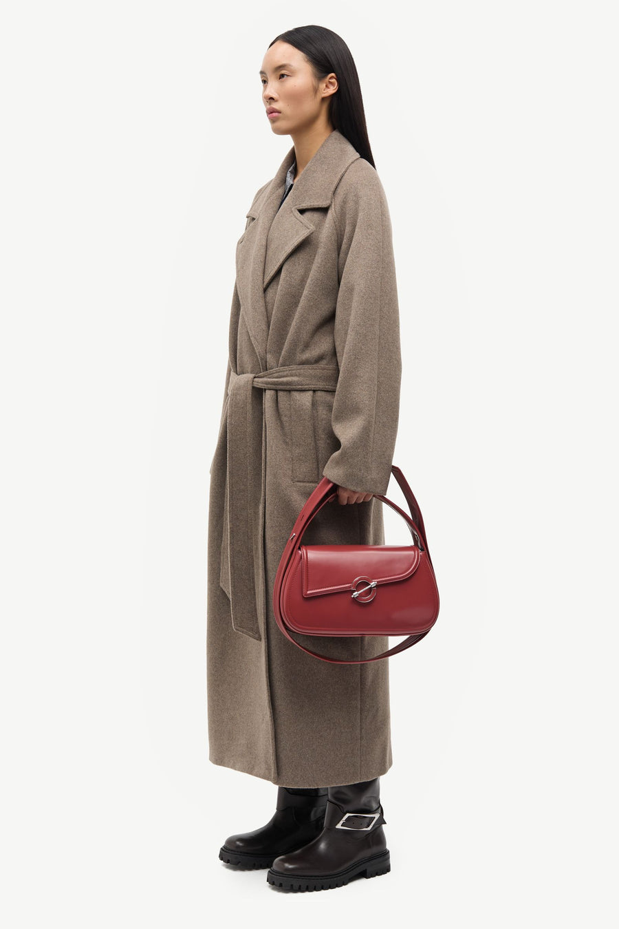 Sahannen Coat - 16269 Lead Gray Mel. - modellbilde side