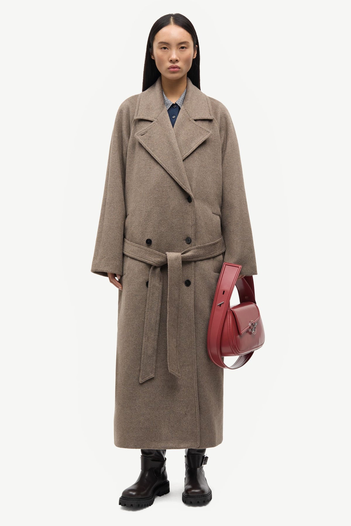 Sahannen Coat - 16269 Lead Gray Mel. - modellbilde helfigur