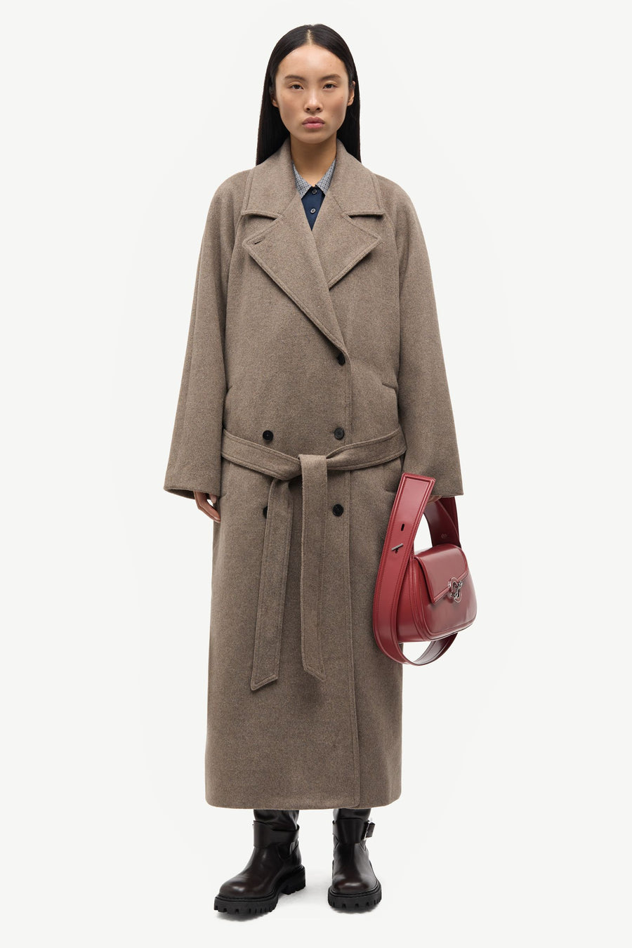 Sahannen Coat - 16269 Lead Gray Mel. - modellbilde helfigur