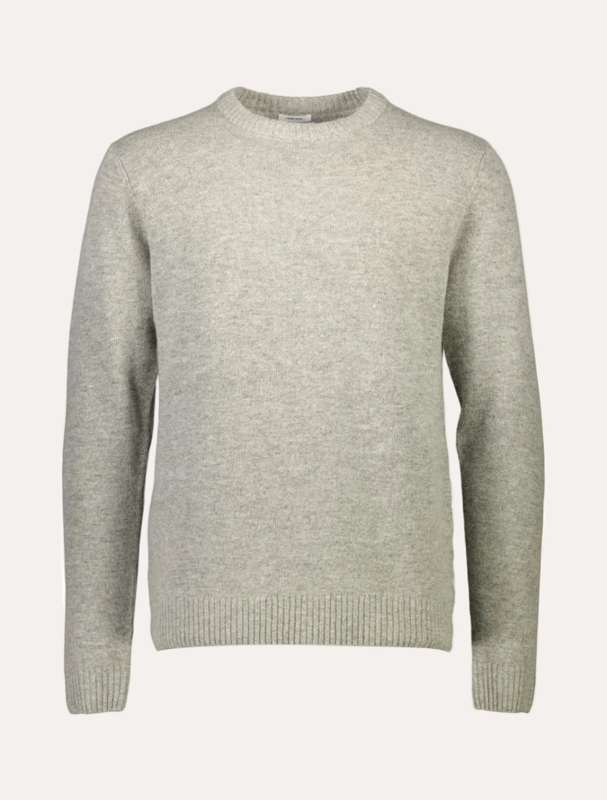 Lambswool O-Neck Knit Mid Grey Melange - packshot forside