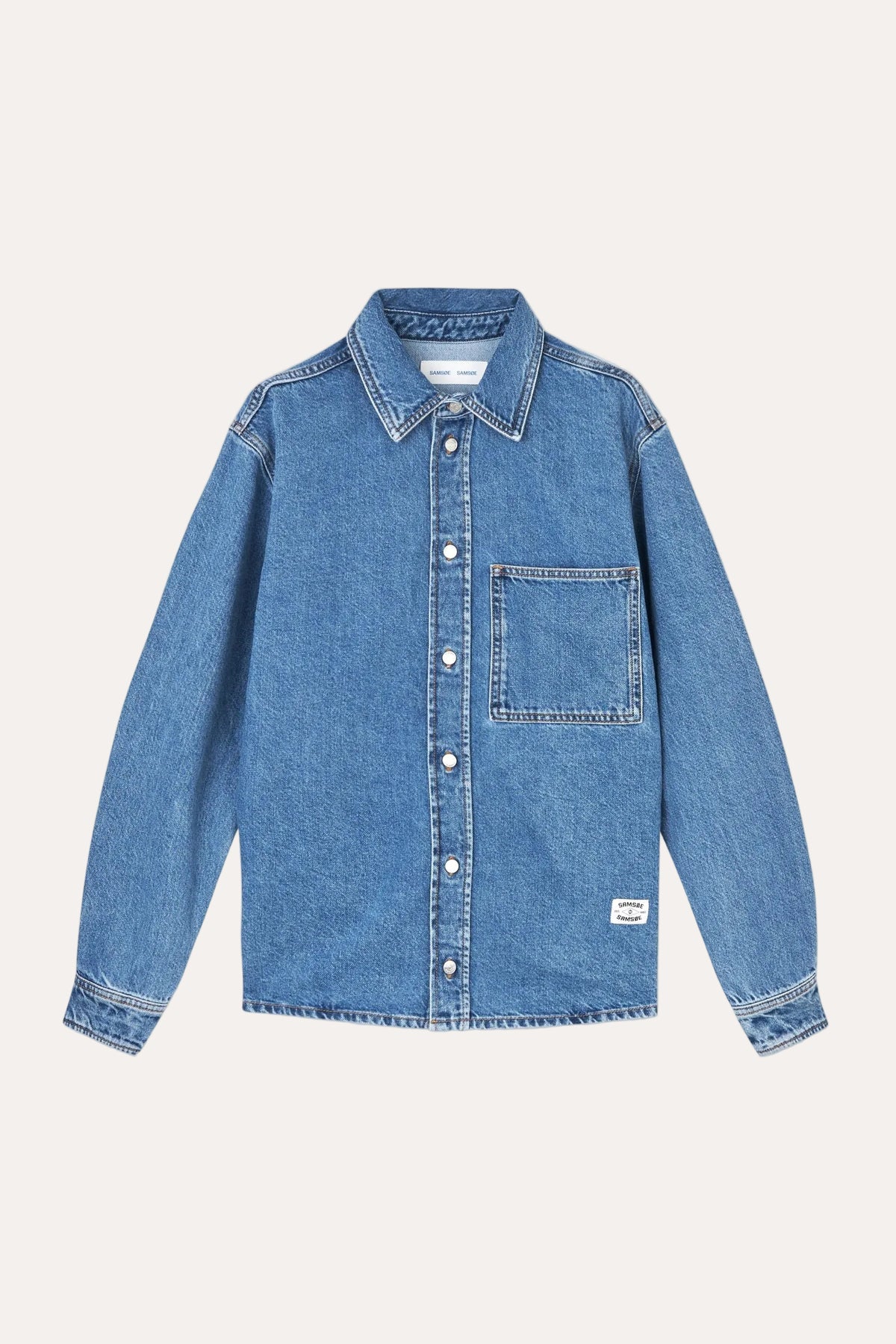Sadamon B shirt Denim 16138 Retro Wash - packshot forfra