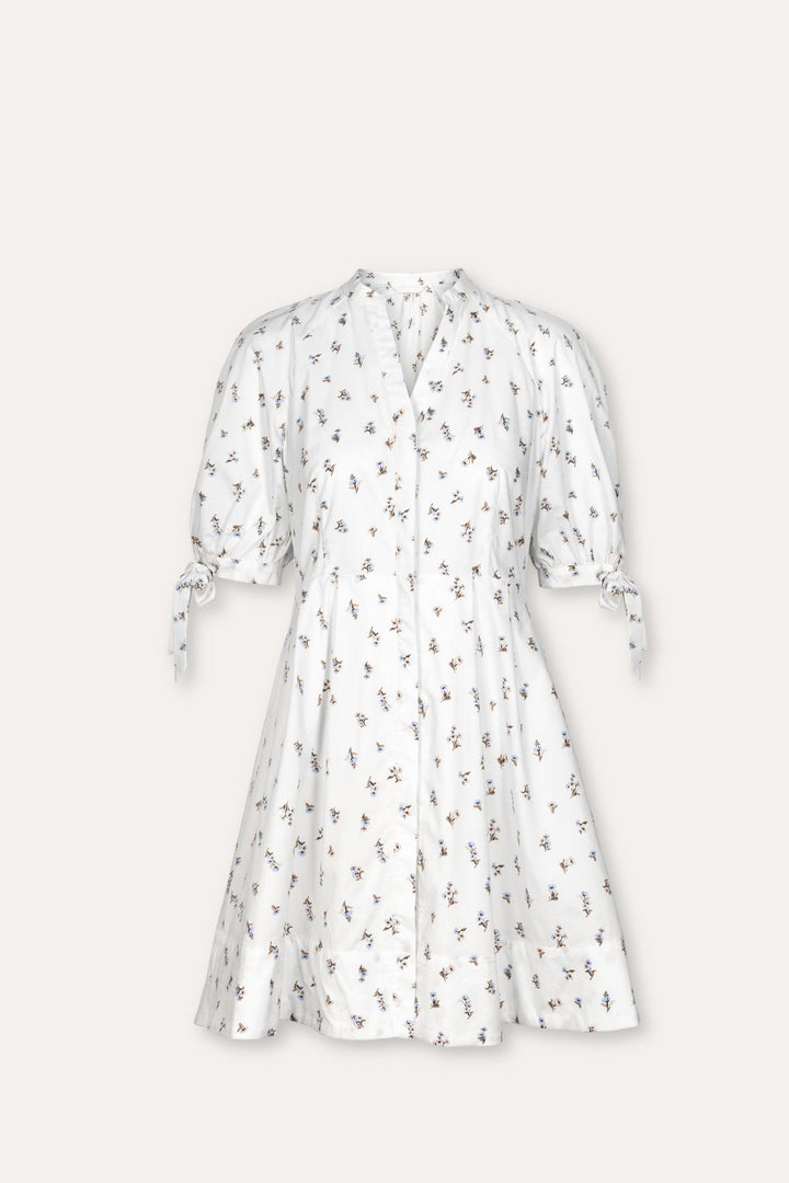 Lia Dress - White Anemone Print