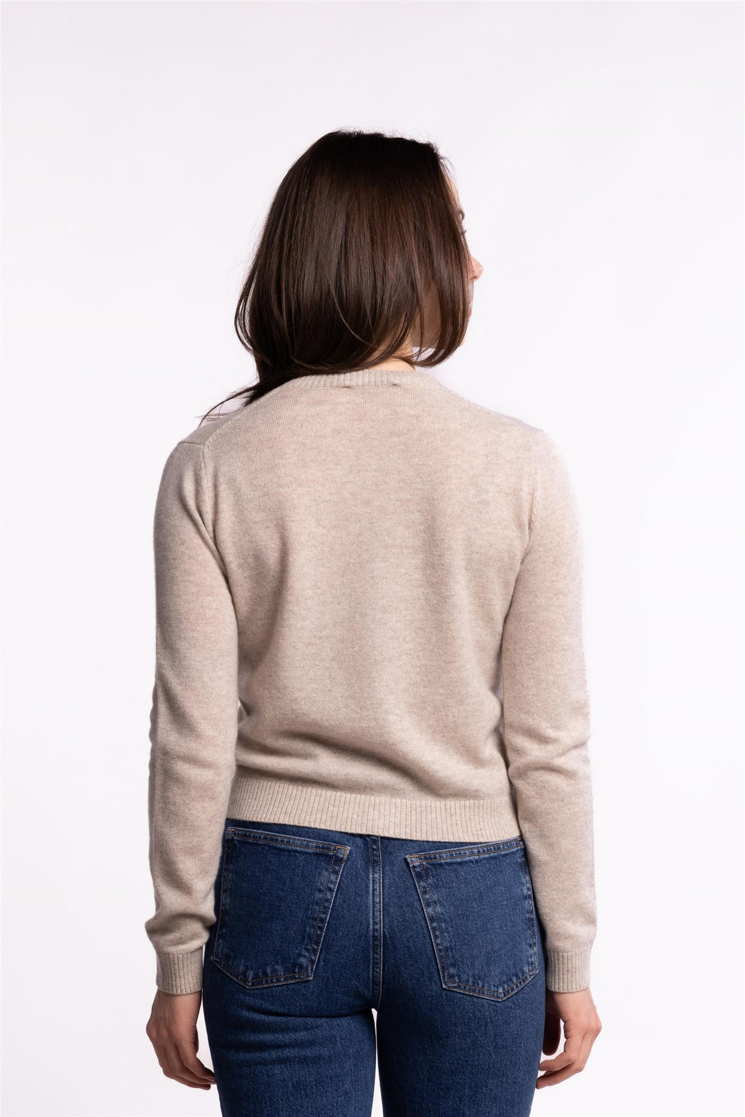 Slim Cashmere Cardigan- Sand