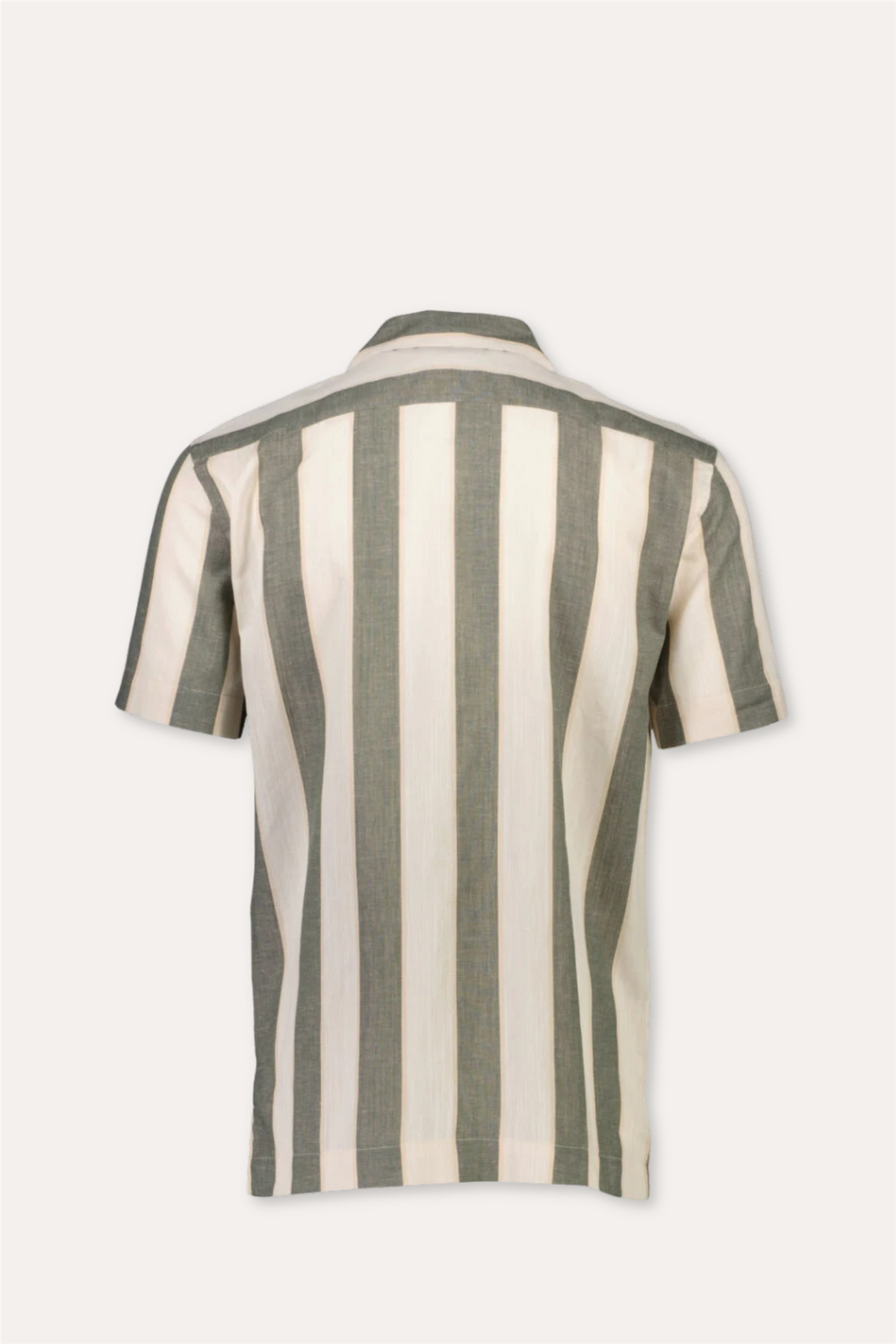 Striped Linen/Cotton Shirt S/S Army