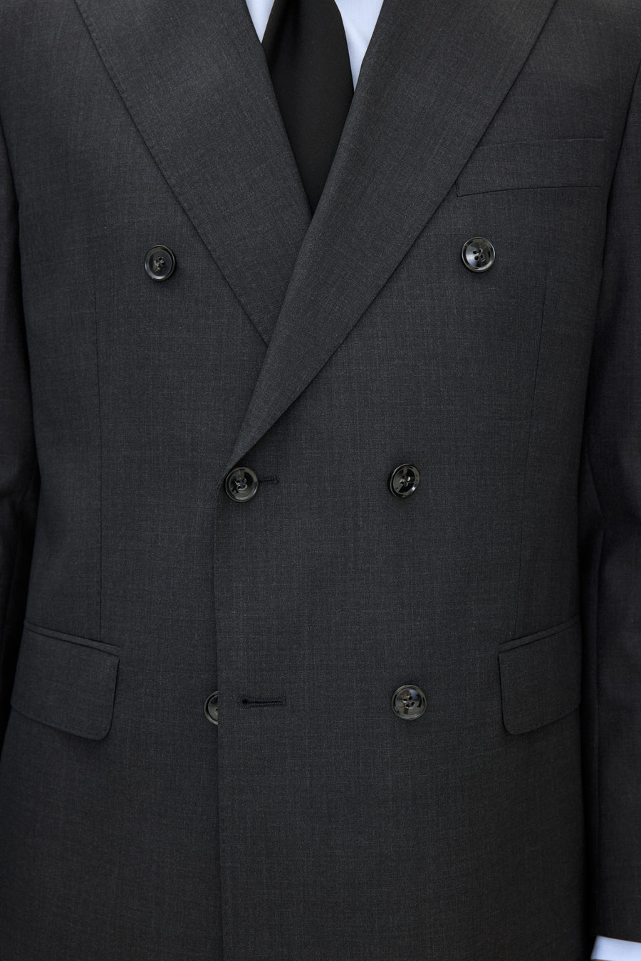 Farris Regular Fit Double Breasted Wool Blazer Dark Grey - Oscar Jacobson