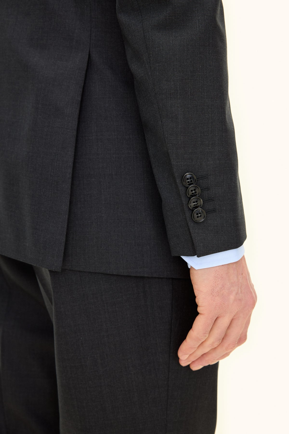 Farris Regular Fit Double Breasted Wool Blazer Dark Grey - Oscar Jacobson