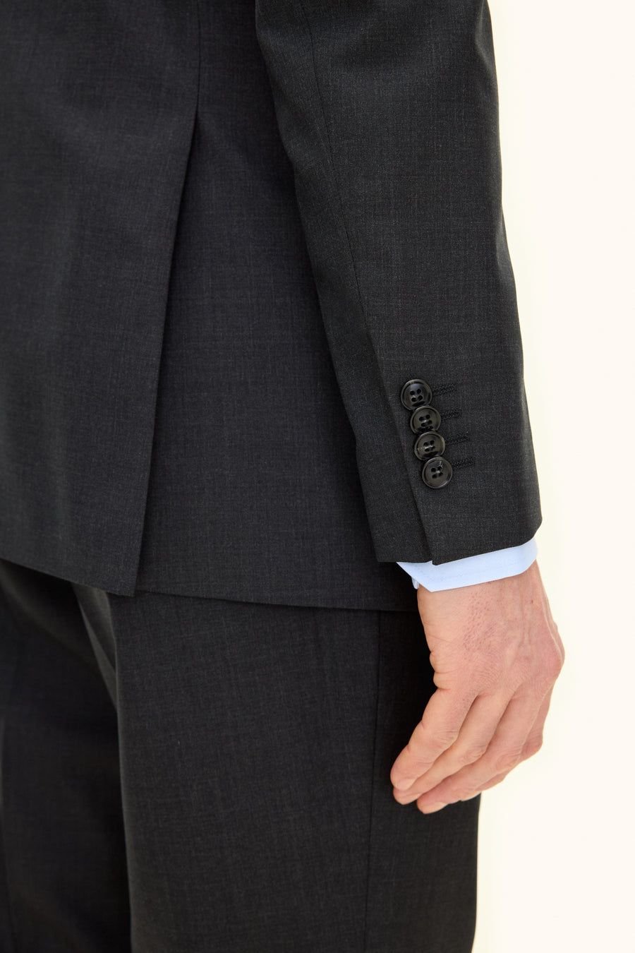 Farris Regular Fit Double Breasted Wool Blazer Dark Grey - Oscar Jacobson