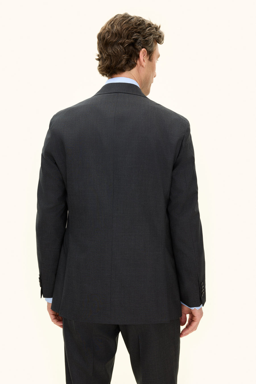Farris Regular Fit Double Breasted Wool Blazer Dark Grey - Oscar Jacobson