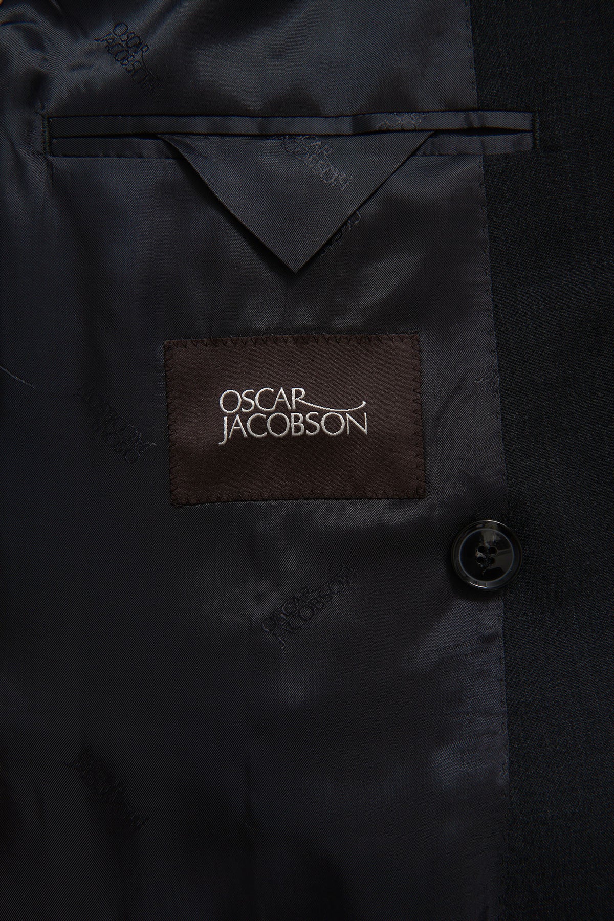 Farris Regular Fit Double Breasted Wool Blazer Dark Grey - Oscar Jacobson
