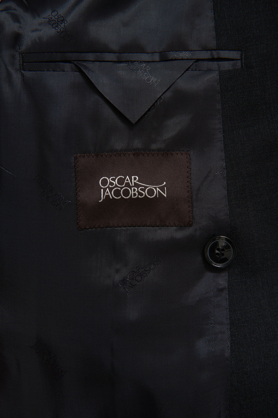 Farris Regular Fit Double Breasted Wool Blazer Dark Grey - Oscar Jacobson