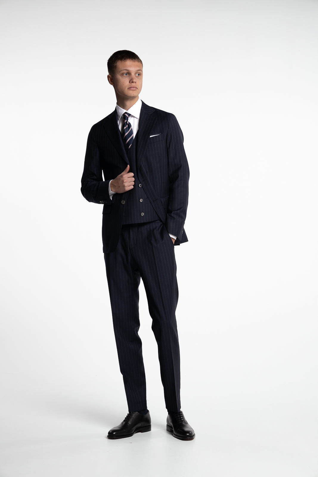 New Sienna Wool Blazer Navy Pinstripe