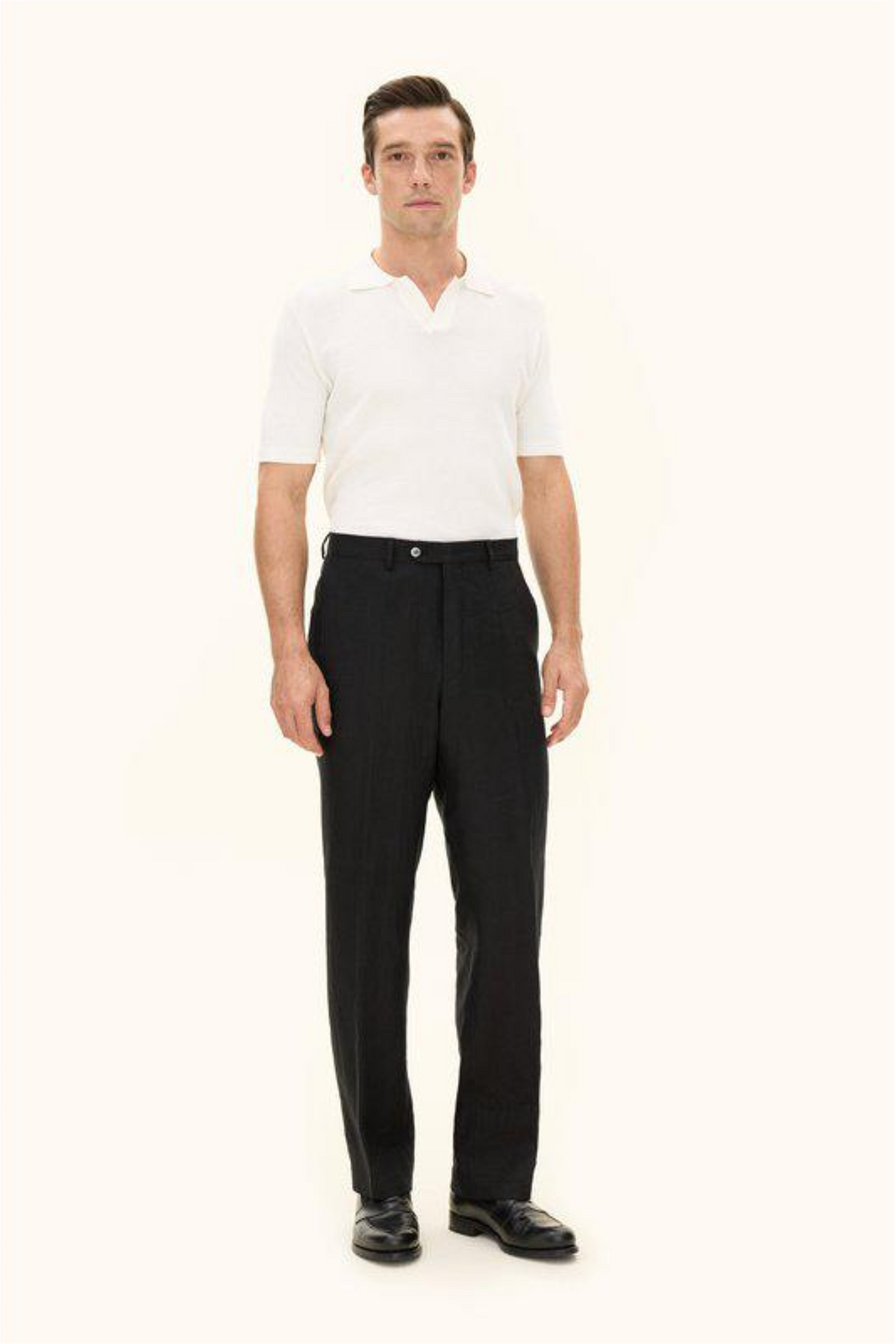 Del S Linen Trousers Black