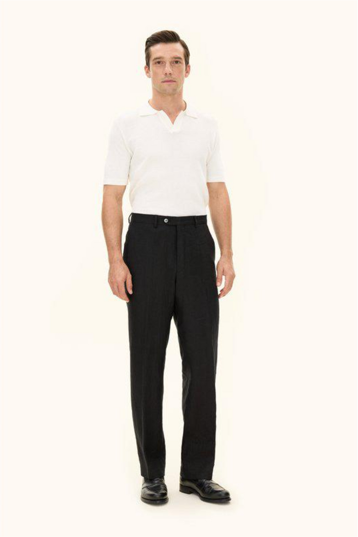 Del S Linen Trousers Black