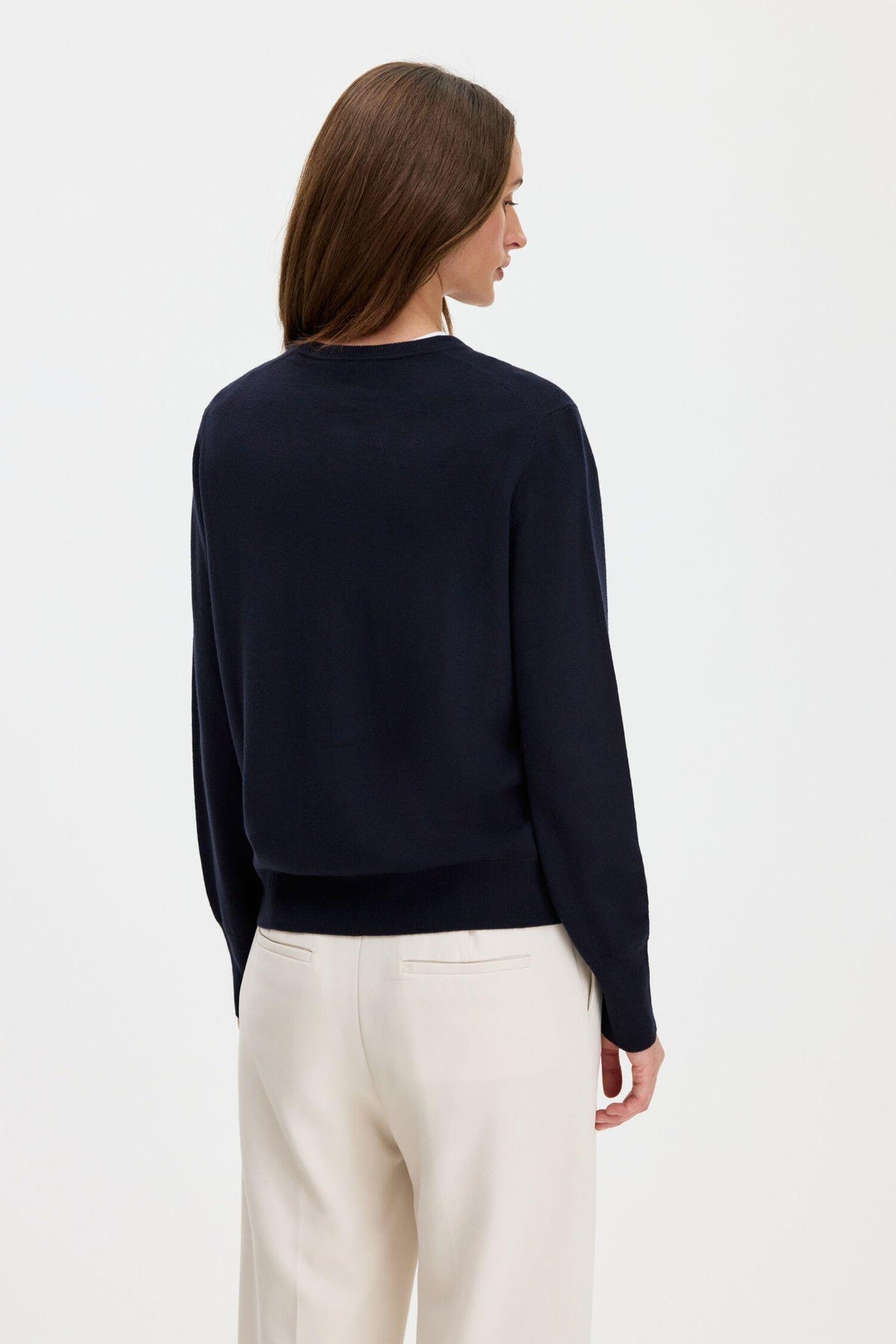 Merino Short Cardigan Dark Navy