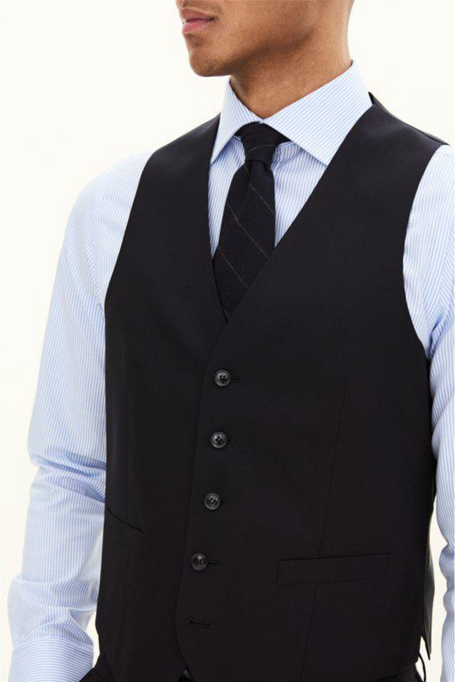 Carlo Slim Fit Wool Waistcoat Navy