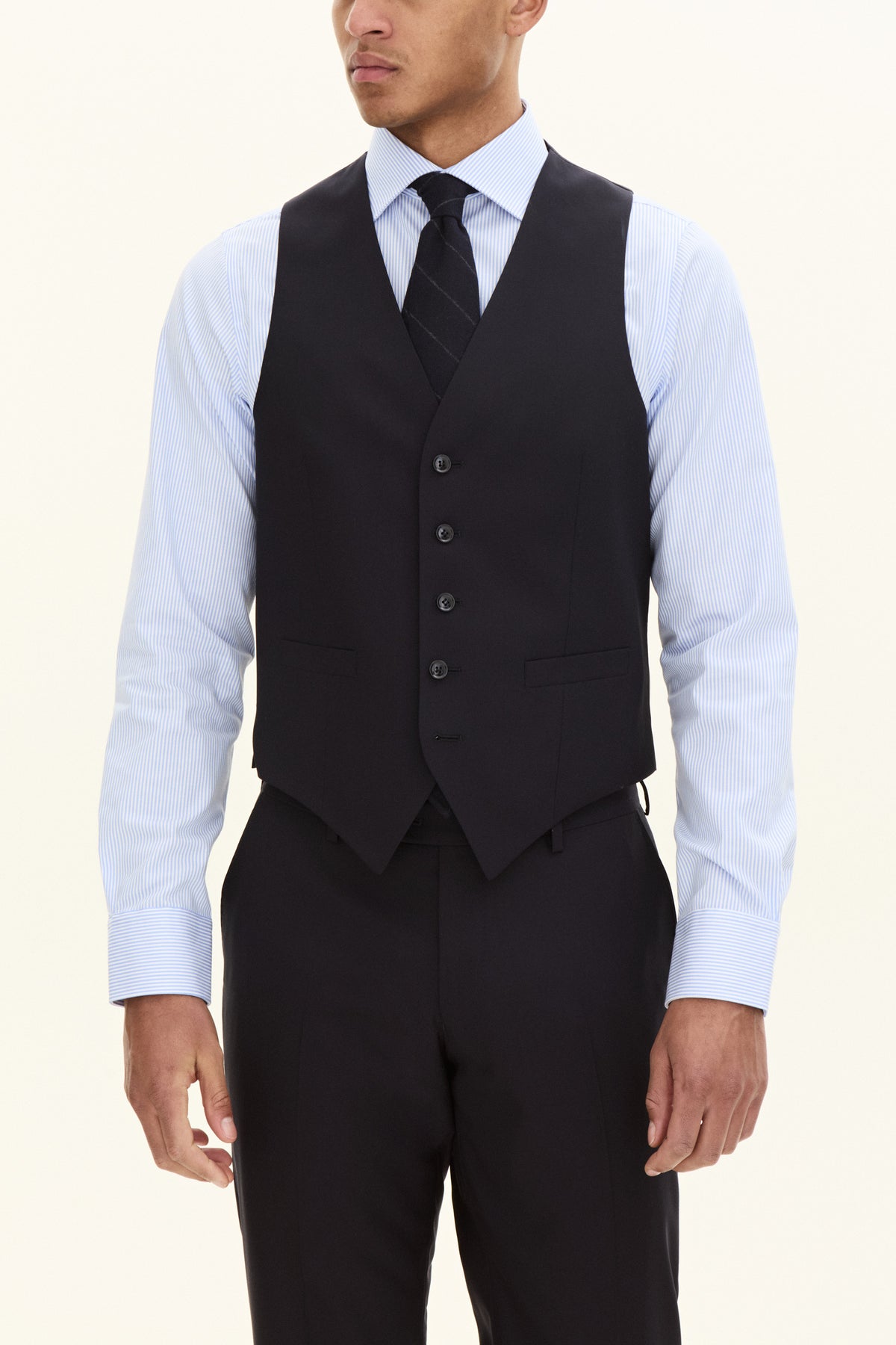 Carlo Slim Fit Wool Waistcoat Navy