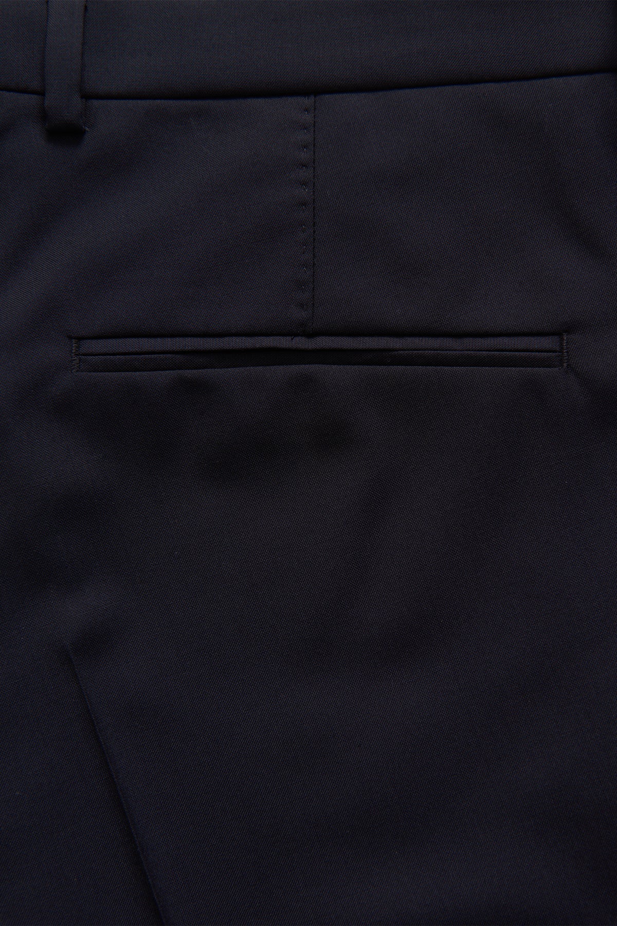 Denz Slim Fit Wool Trousers Navy