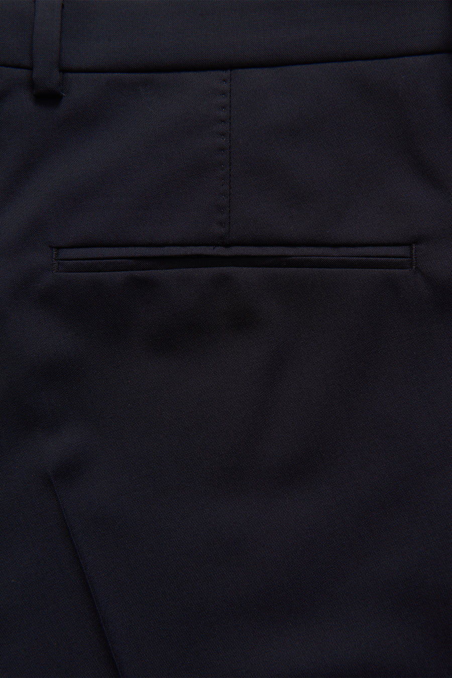 Denz Slim Fit Wool Trousers Navy